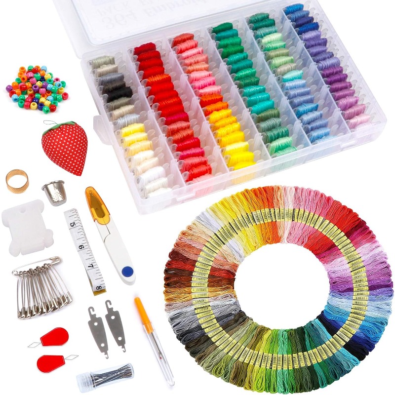 Embroidery Thread Kit, Embroidery Cross Stitch Kit With 50 Colors  Friendship Bracelet Floss And Cross Stitch Tools For Embroidery And  Friendship Bracelet Thread Making - Temu