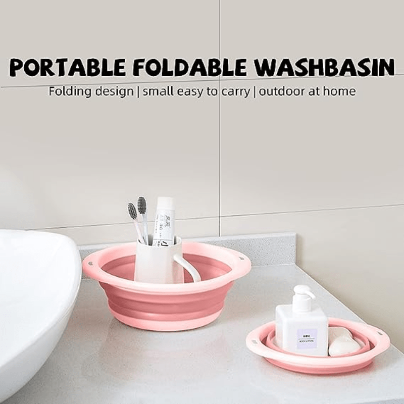 Collapsible Silicone Basin Portable Random Color Wash Basin - Temu