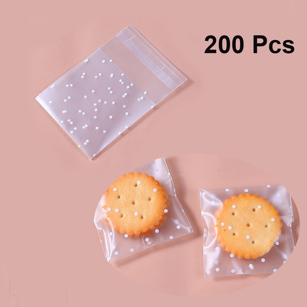30pcs Clear Packaging Bag & 30pcs Sticker, Transparent Plastic Biscuit Bag  For Baking
