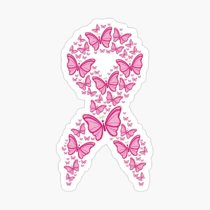 Breast Cancer Awareness Butterfly Ribbon Vinyl Decal - Temu Canada