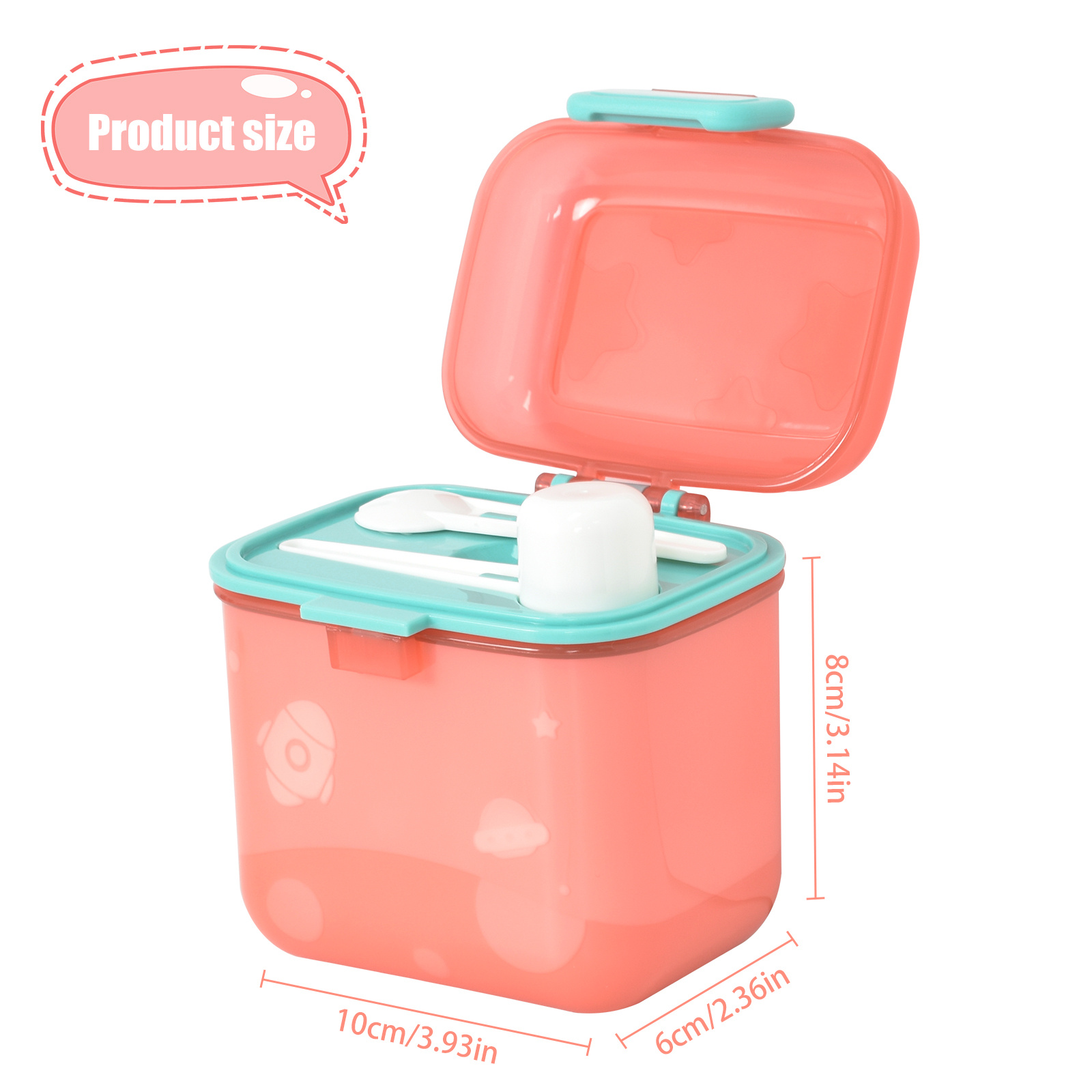 1pc Travel 4 Compartment Milk Powder Container