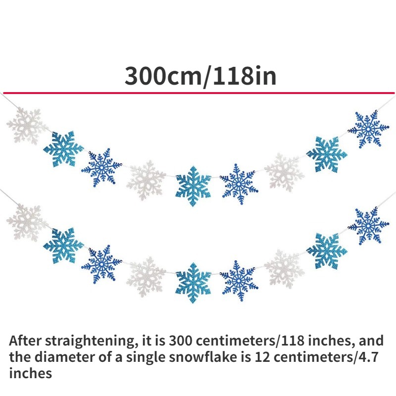 3d Artificial Snowflakes Paper Garland Banner Christmas