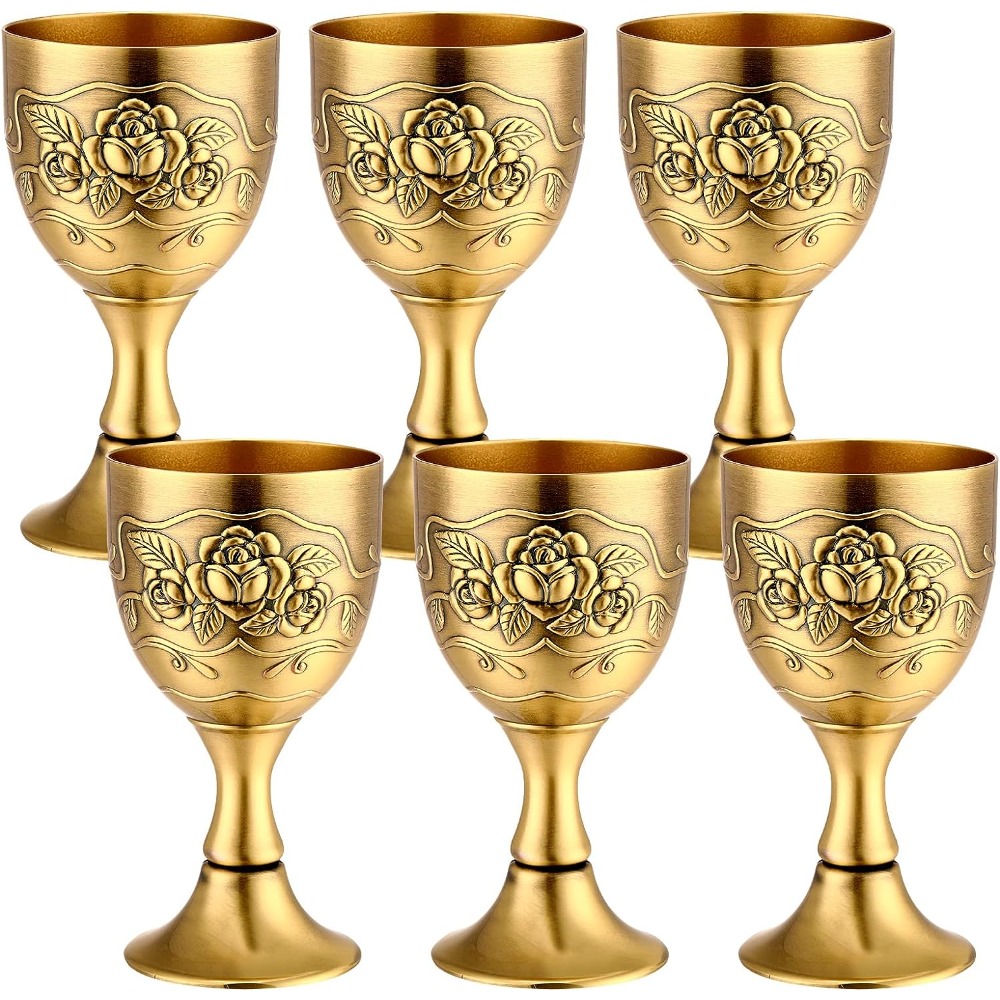 Pure Copper Cup Brass Wine Cup Mini Holy Water Offering Cup Crafts  Ornaments Gift Home Decorations, Vintage Goblet Chalice,european Liquor Cup Metal  Wine Glass Wine Goblet Glasses For Party Wedding Graduation Anniversary