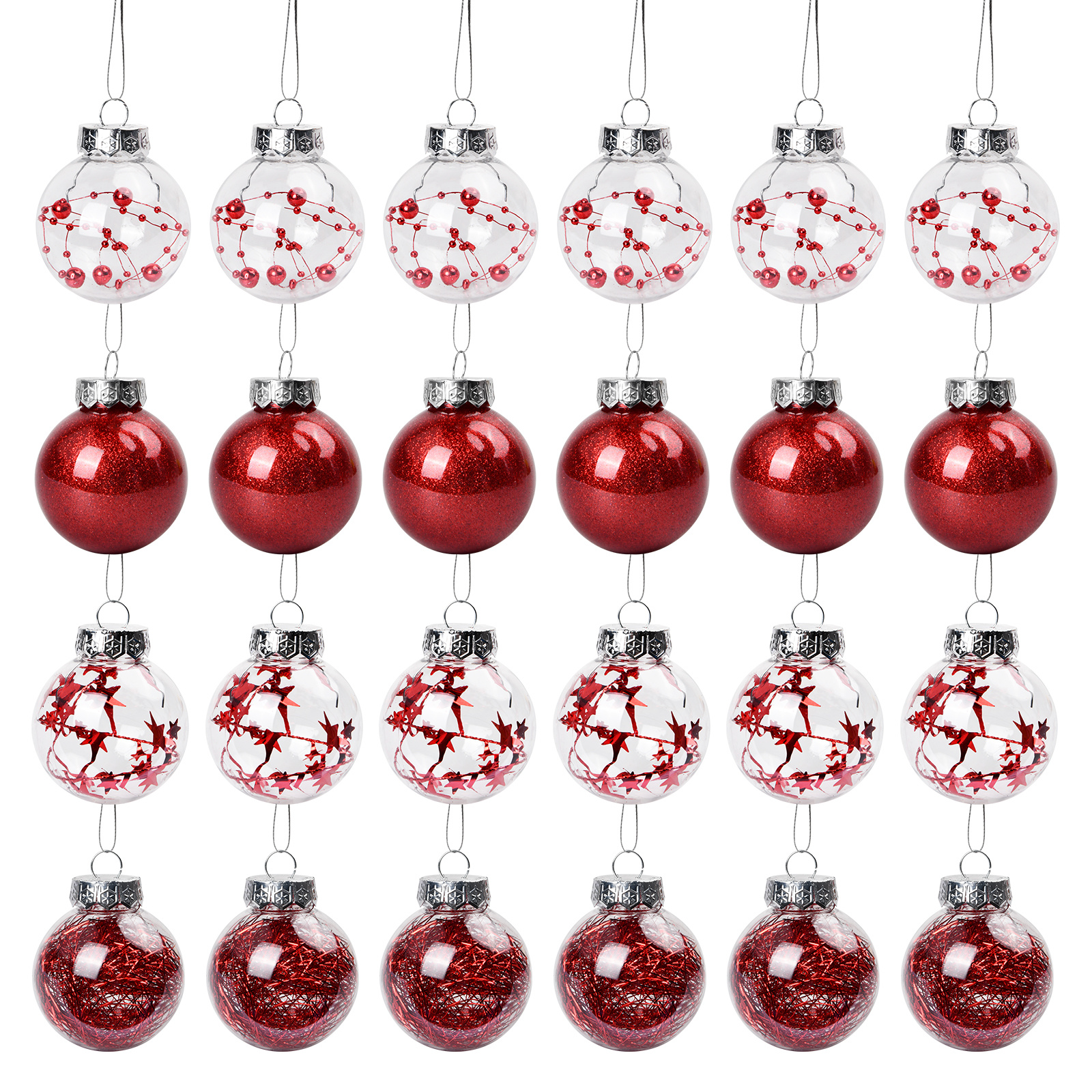 24pcs(3.15 Inch/80mm) Clear Ornaments for Crafts Fillable,Clear Plastic  Fillable Ornament,DIY Fillable Christmas Ornaments Balls for Christmas  Tree,Clear Christmas Ornaments Balls(Round)