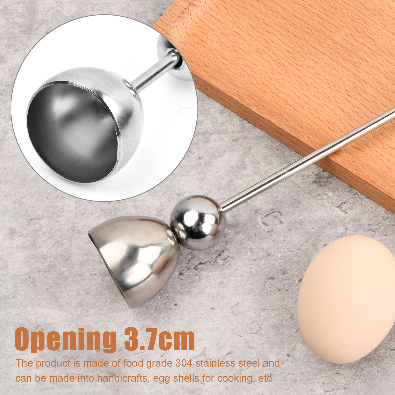 Egg Top Remover, Egg Cutter Stainless Steel Boiled Egg Cracker