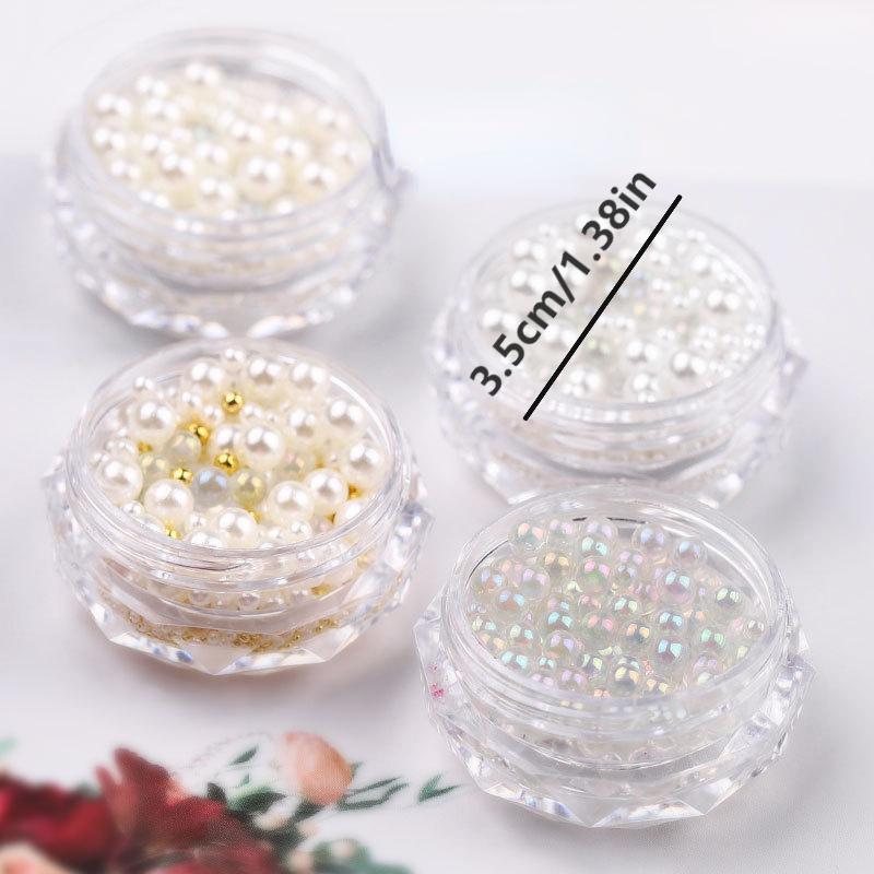 White Nail Pearls For Nail Art Decoration round Pearls For - Temu