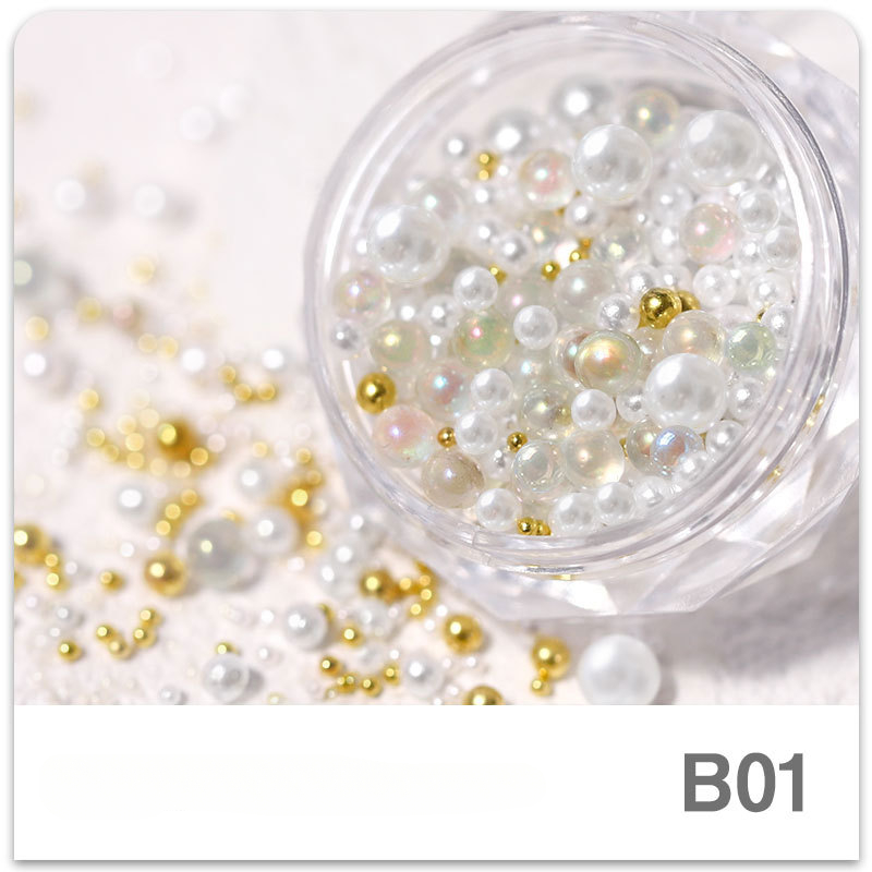 White Nail Pearls For Nail Art Decoration round Pearls For - Temu