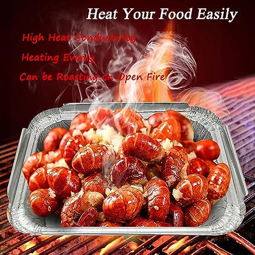 Christmas Aluminum Food Containers Disposable 50PC Leftover Containers with  Lids (#355198898330)