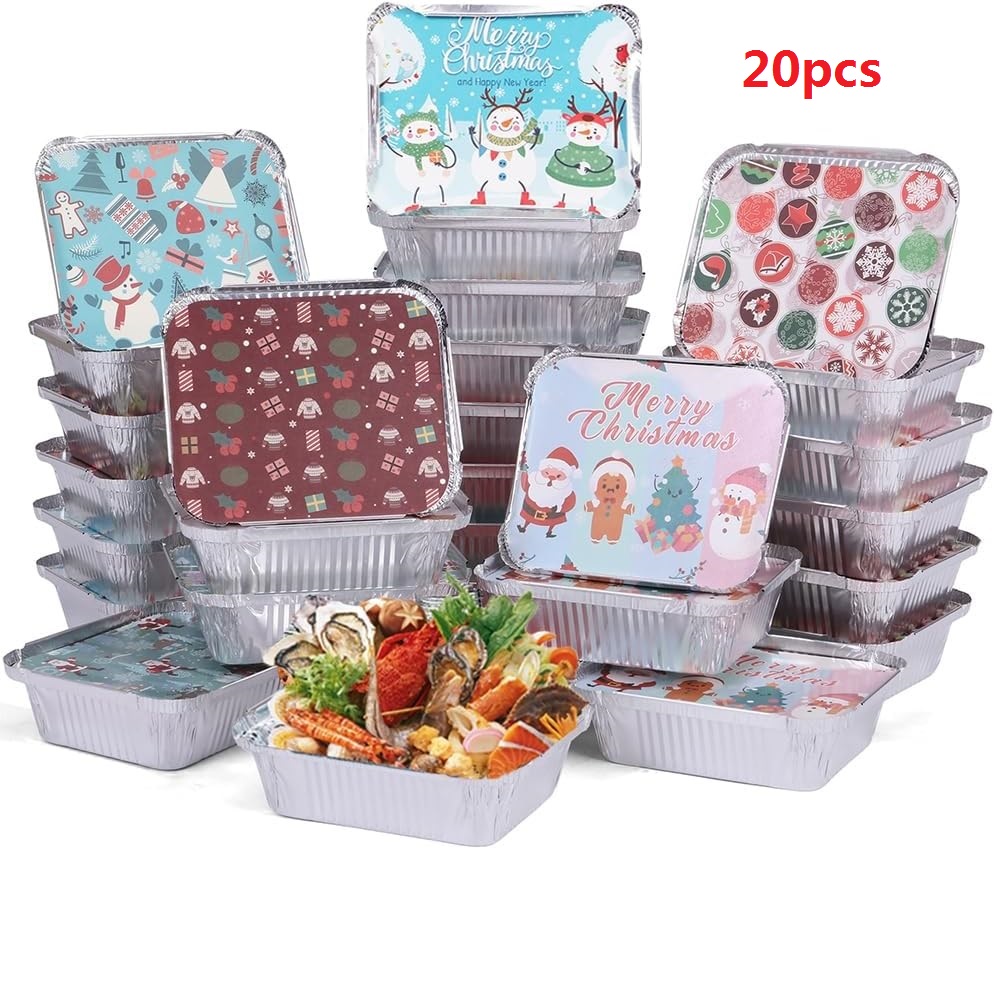 Christmas Aluminum Pans With Lids Aluminum Food Containers - Temu