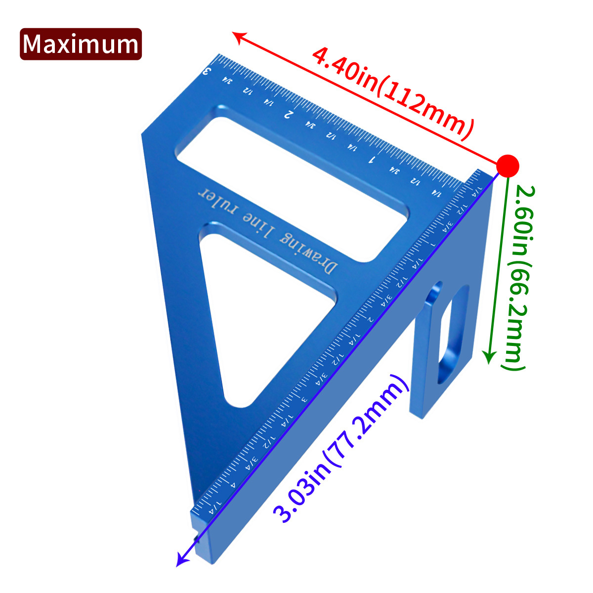 Inch Woodworking Square Protractor 45 90 Degree Aluminum - Temu