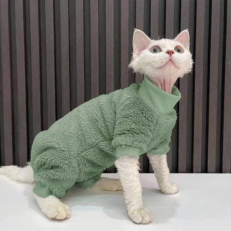 Sphynx Hairless Cat Clothes Solid Soft Faux Fur Sweater Outfit Cute  Pullover Autumn Winter Fashion Turtleneck Sphynx Clothes Kitten Cat Apparel