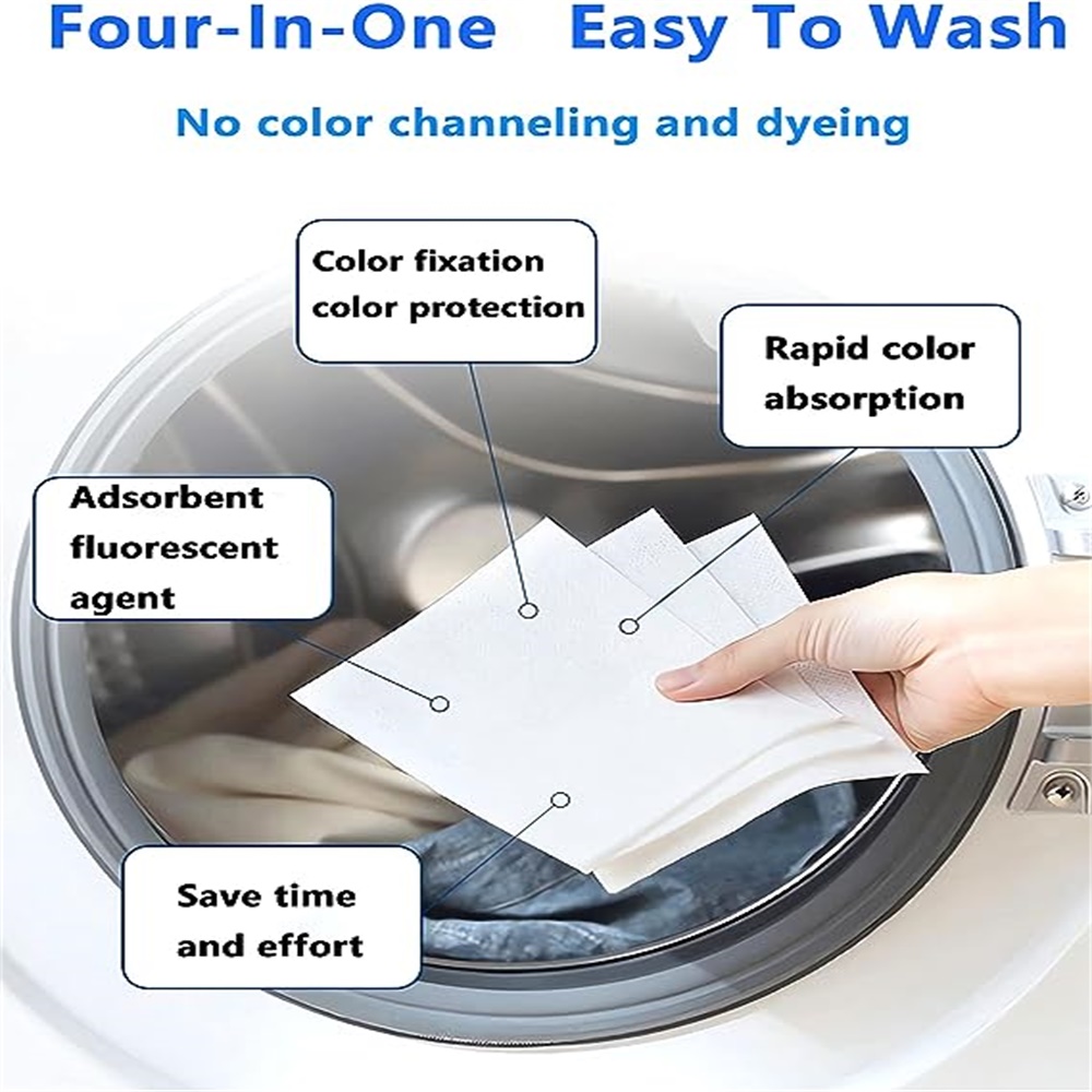 Non-woven Fabric Anti-staining Laundry Paper, Simple White Non-staining  Color-absorbing Laundry Sheet For Washing Machine - Temu