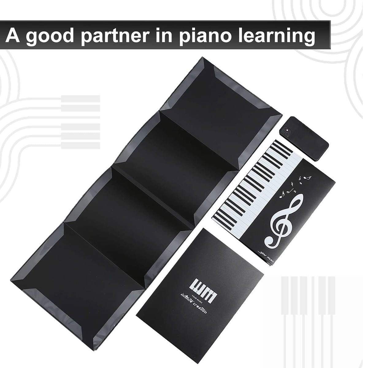 Premium Piano Musical Instrument Music Sheet Clip-a4 Size, Trifold Design,  Can Expand Six Pages Capacity, Durable And Lightweight, Perfect For  Musicians And Performers To Practice Playing Use - Temu