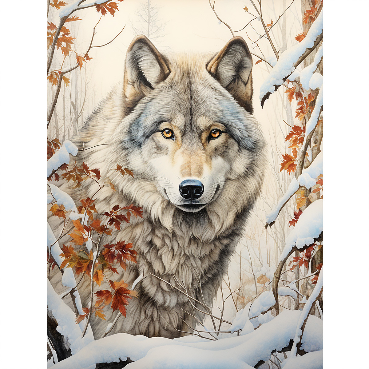 Wolf Diamond Painting Kit For Adult Animals 5d Diy Diamond - Temu