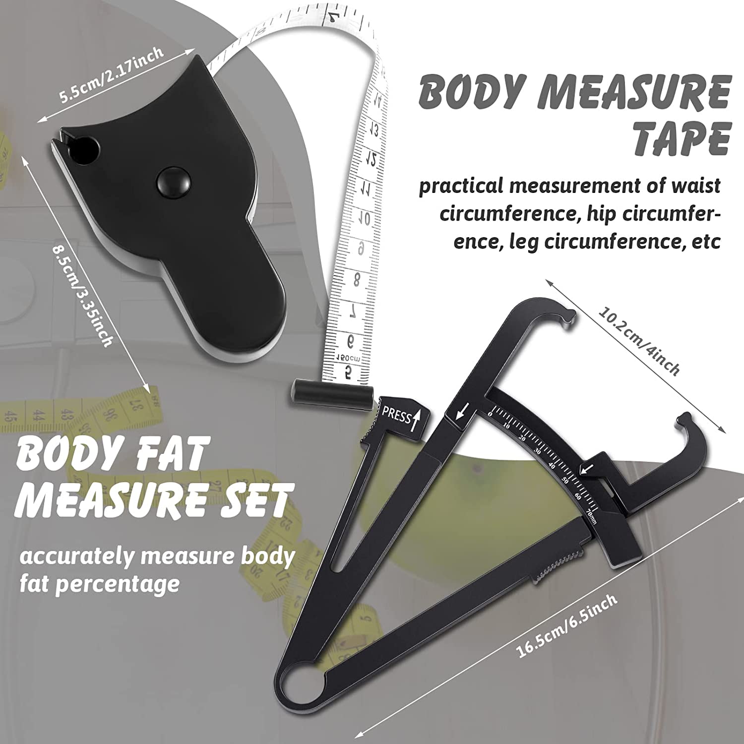 Automatic Telescopic Tape Measure(60in/150cm), Measuring Tape for  Body,Self-Tightening Body Measuring Tape,Retractable Tape Measure for  Fitness