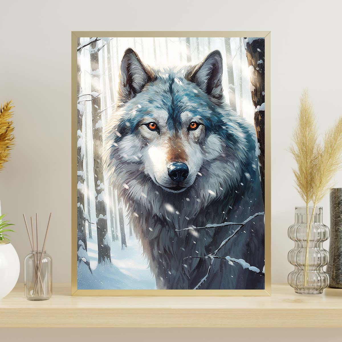 Wolf Diamond Painting Kits Artificial Diamond Art Animals 5d - Temu