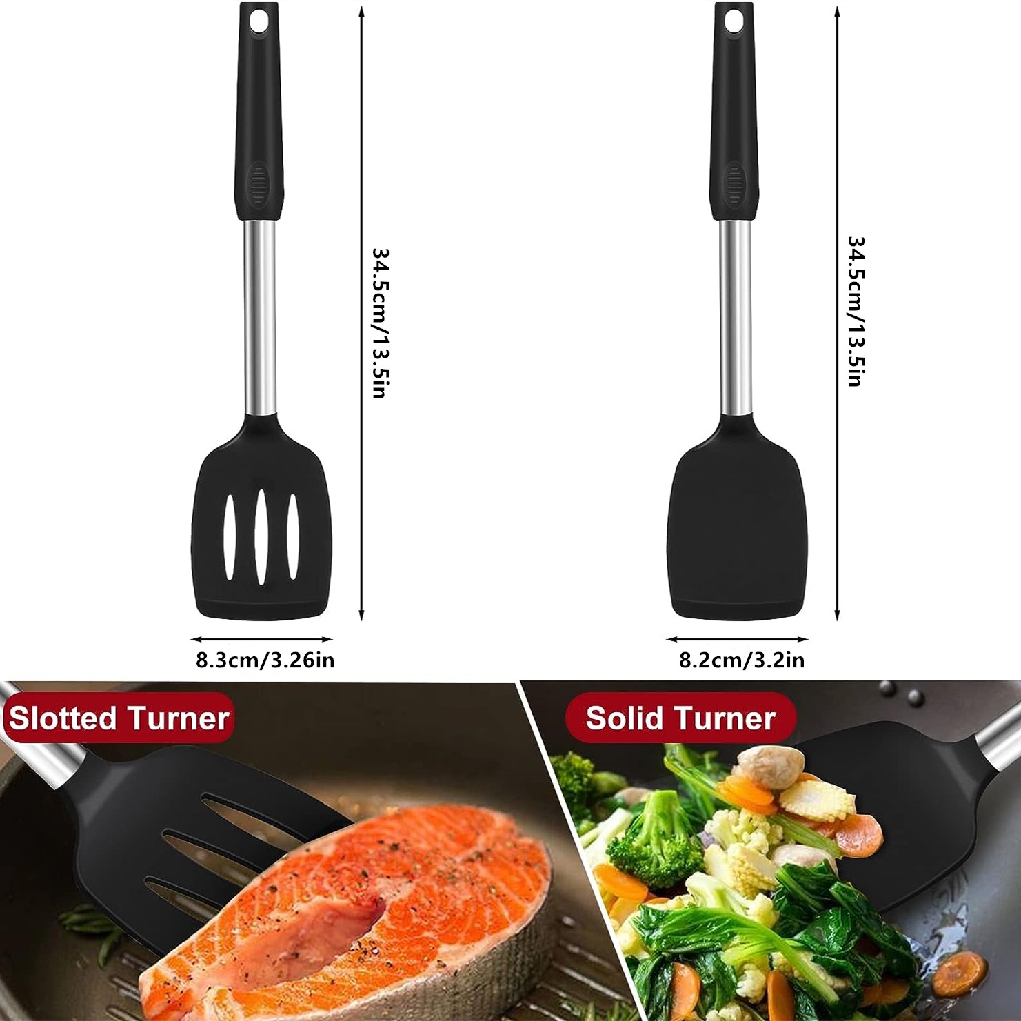 Heat Resistant Silicone Fish Spatula For Nonstick Cookware Slotted Turner  m