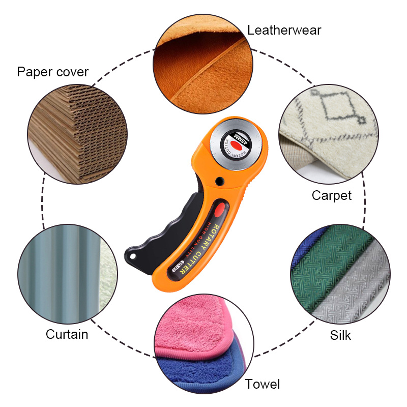 45mm Rotary Cutter Set Leather Craft Cutting Tool with Ergonomic Handle for  DIY Fabric Patchworking Sewing Quilting Crafting