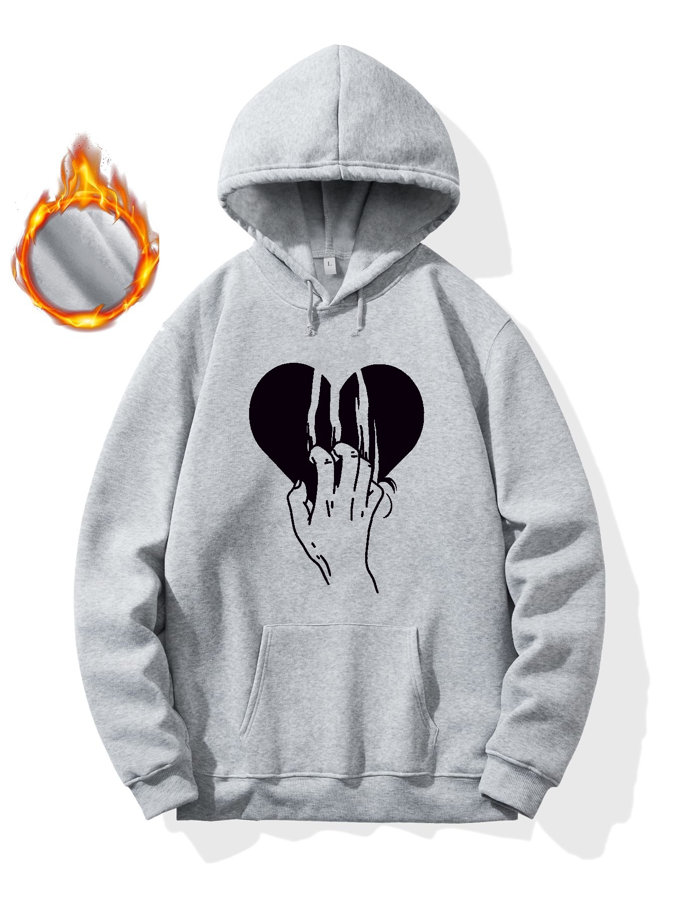 Love Heart Print Hoodie, Cool Hoodies For Men, Men's Casual Graphic Design Pullover  Hooded Sweatshirt With Kangaroo Pocket Streetwear For Winter Fall, As Gifts  - Temu Belgium