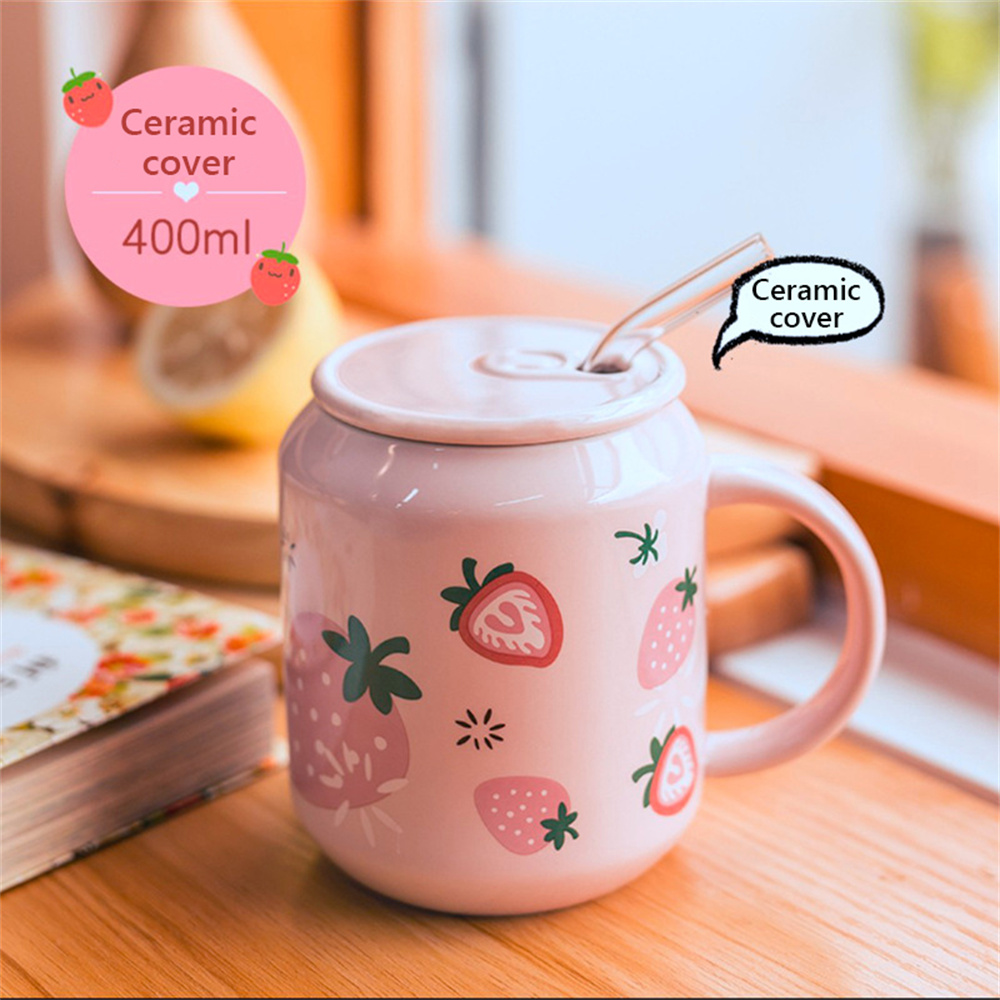 Milk Strawberry Cup Ceramic Japanese Mug Cute Tea Coffee Cups