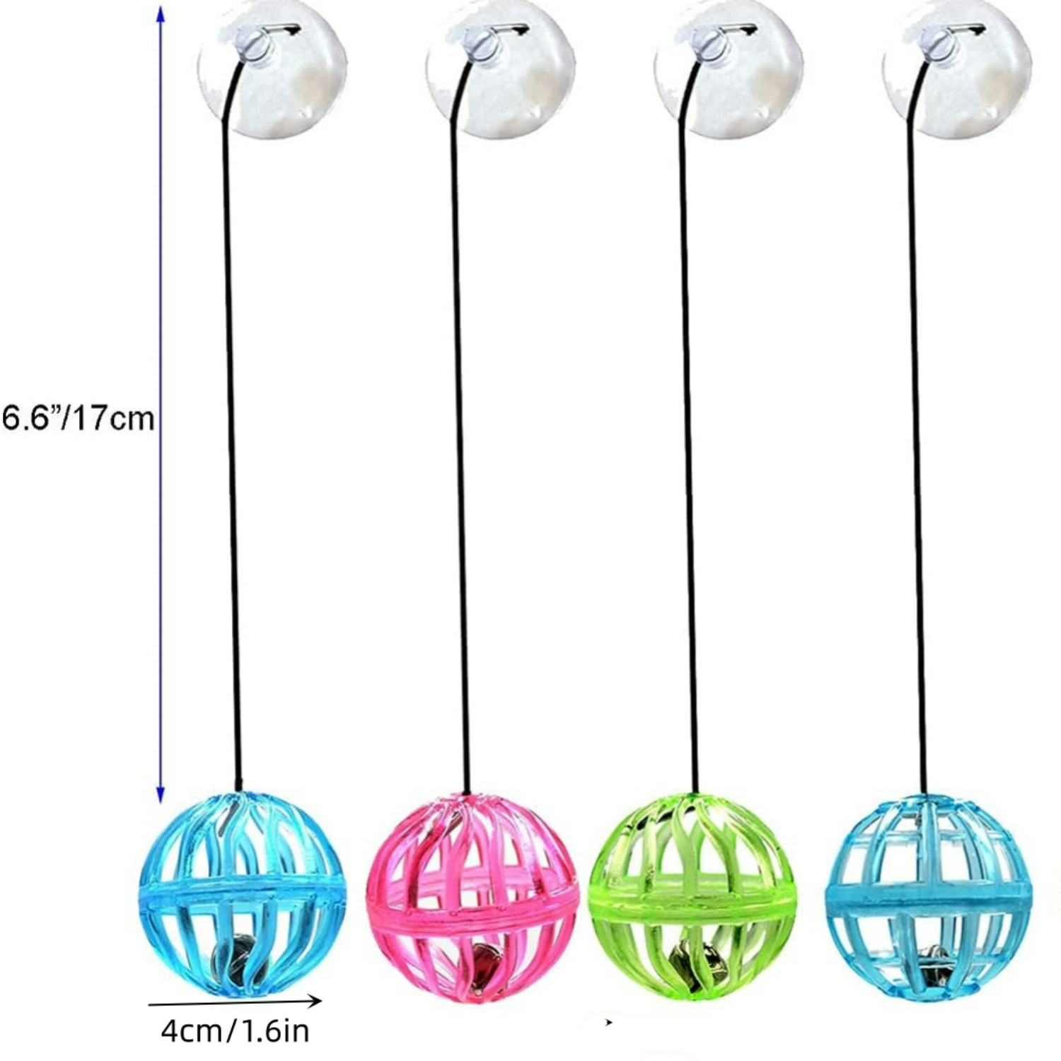 Bearded Dragon Toy Bell Ball with Suction Cup and Rope