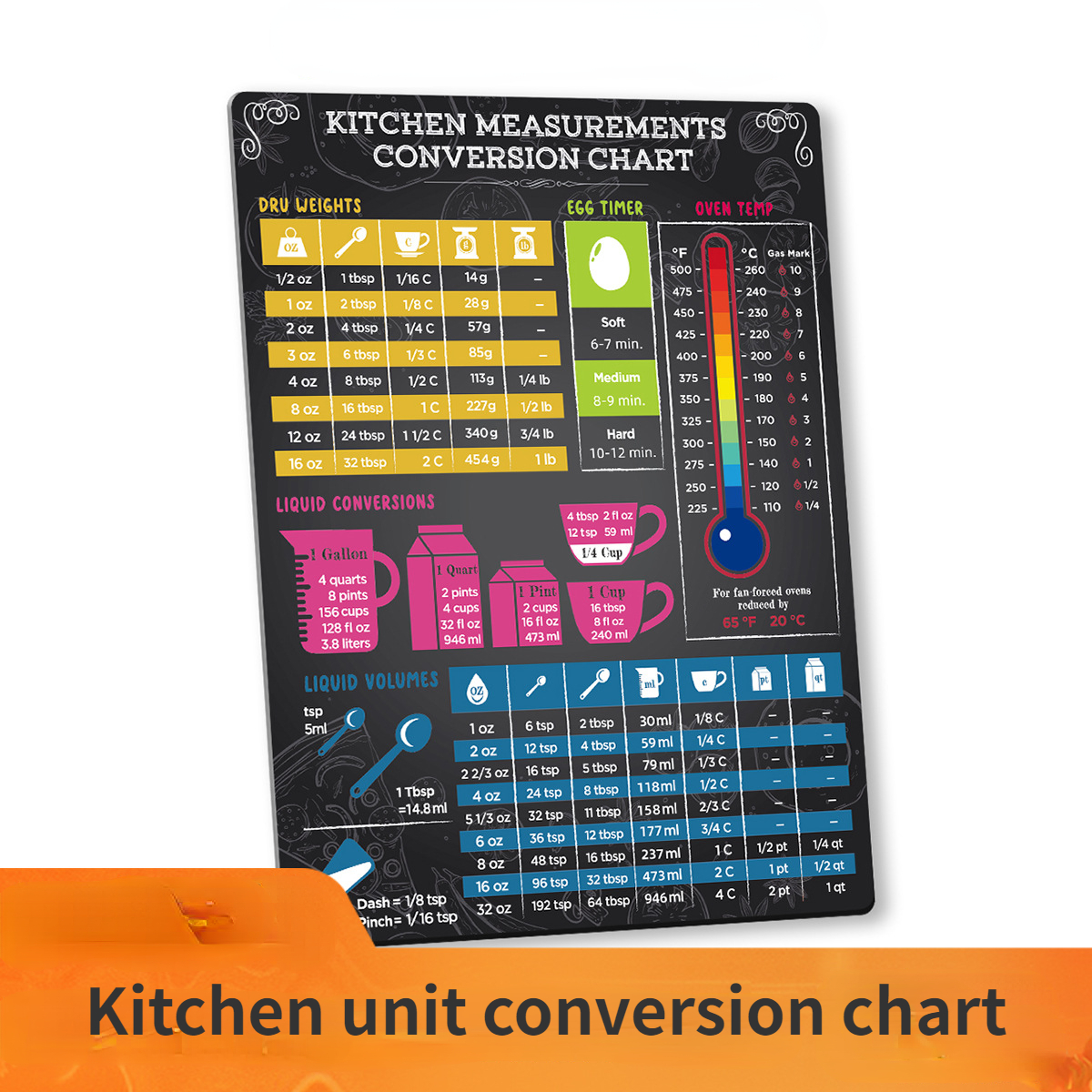  Kitchen Conversion Chart Magnet-Measurement