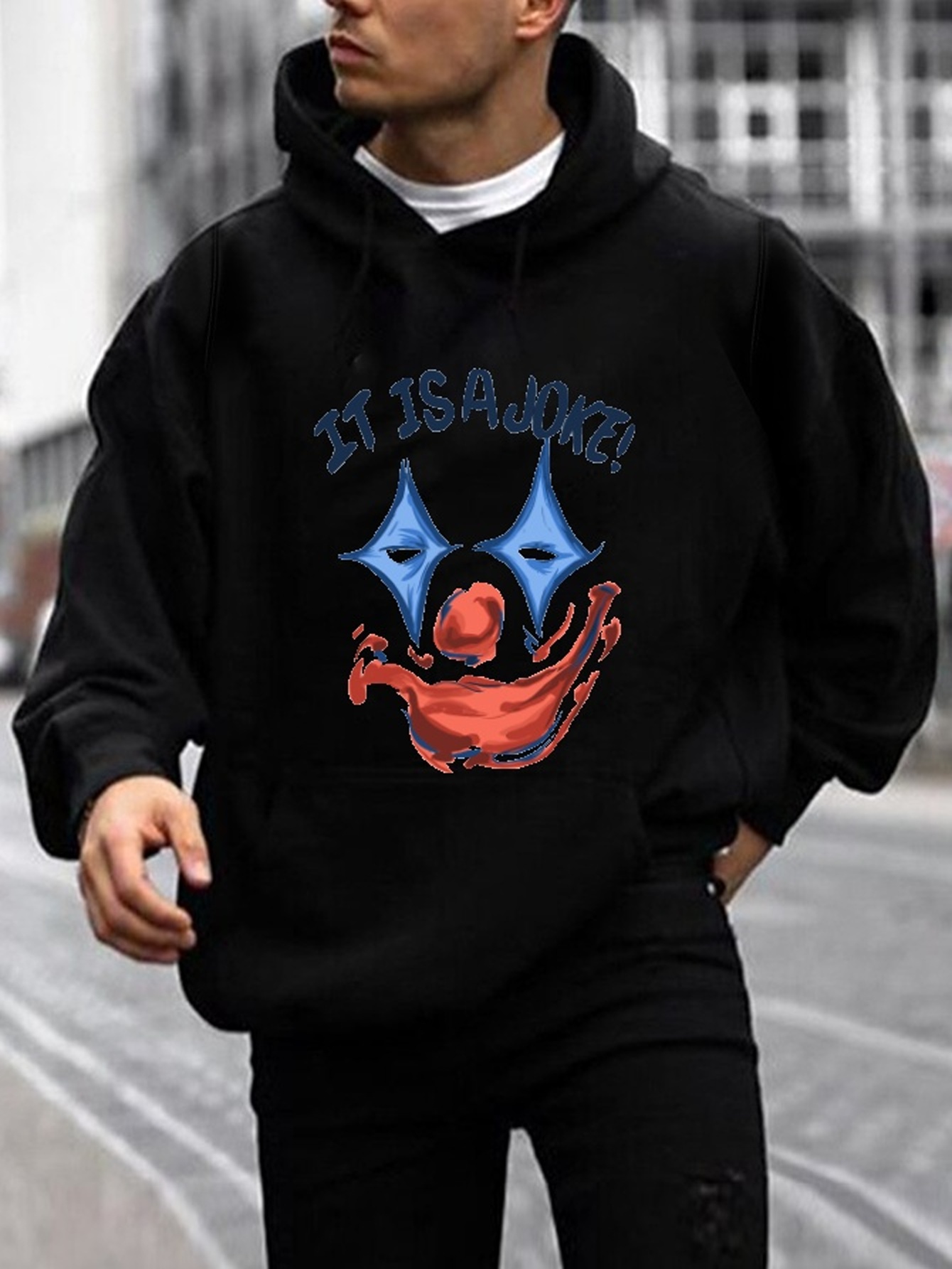 Clown Face Print Hoodie, Cool Hoodies For Men, Men's Casual Graphic Design  Pullover Hooded Sweatshirt With Kangaroo Pocket Streetwear For Winter Fall,  As Gifts - Temu