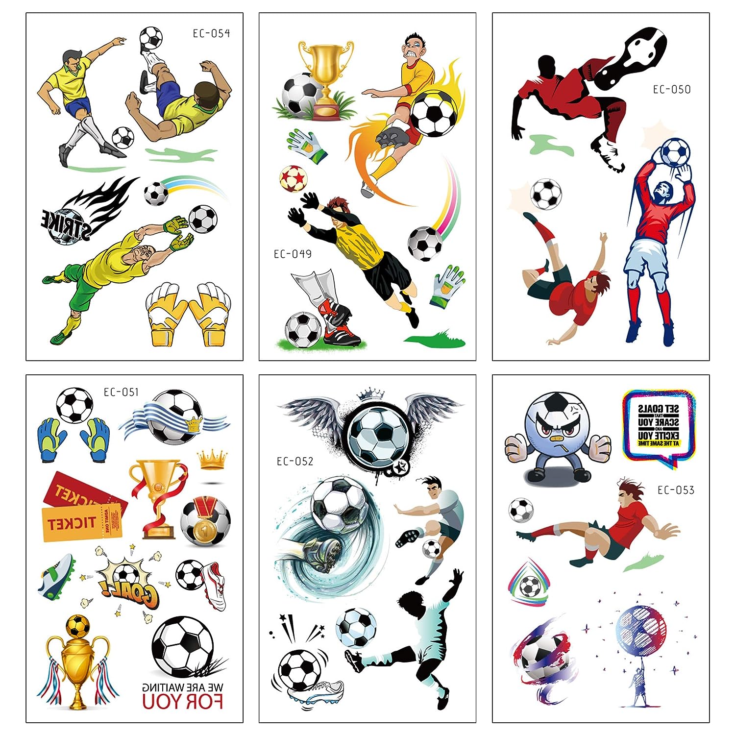 142pcs Tatuajes Fútbol Tatuajes Balón Fútbol Niños Niños - Temu Chile