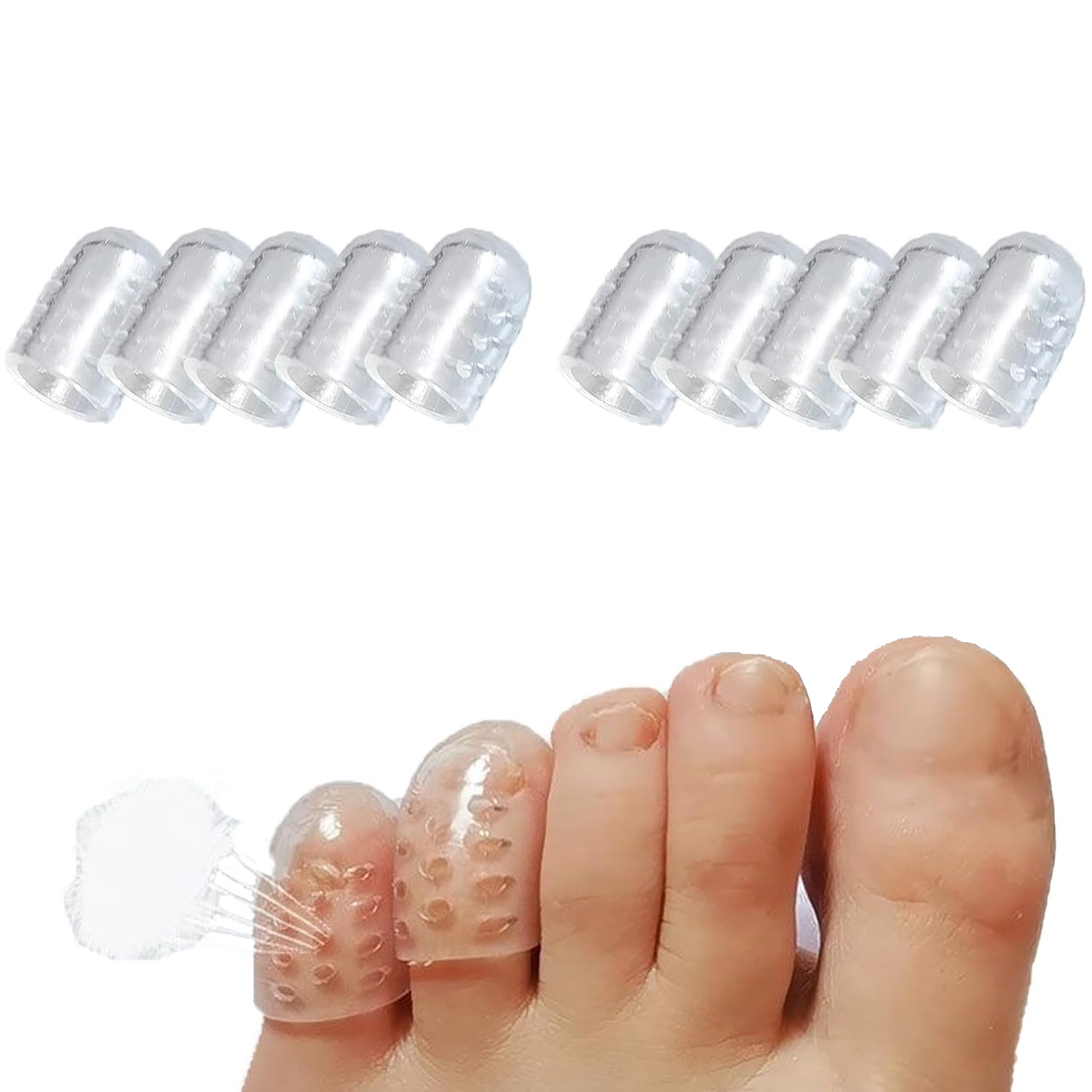  Protectores de dedos de silicona para dedos, mangas de gel,  tubos de dedos que ayudan a amortiguar y reducir el dolor de callos,  ampollas y uñas encarnadas : Salud y Hogar