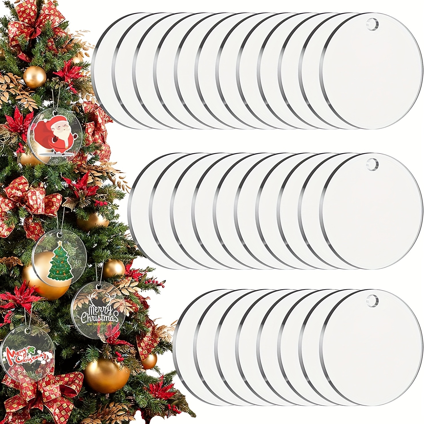 Sublimation Blanks, METAL Ornaments, Aluminum, Round, Christmas