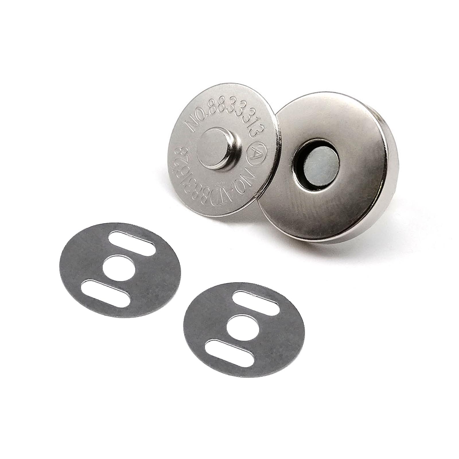 10mm Nickel Sew on Magnetic Snaps/Closures - 10 Sets