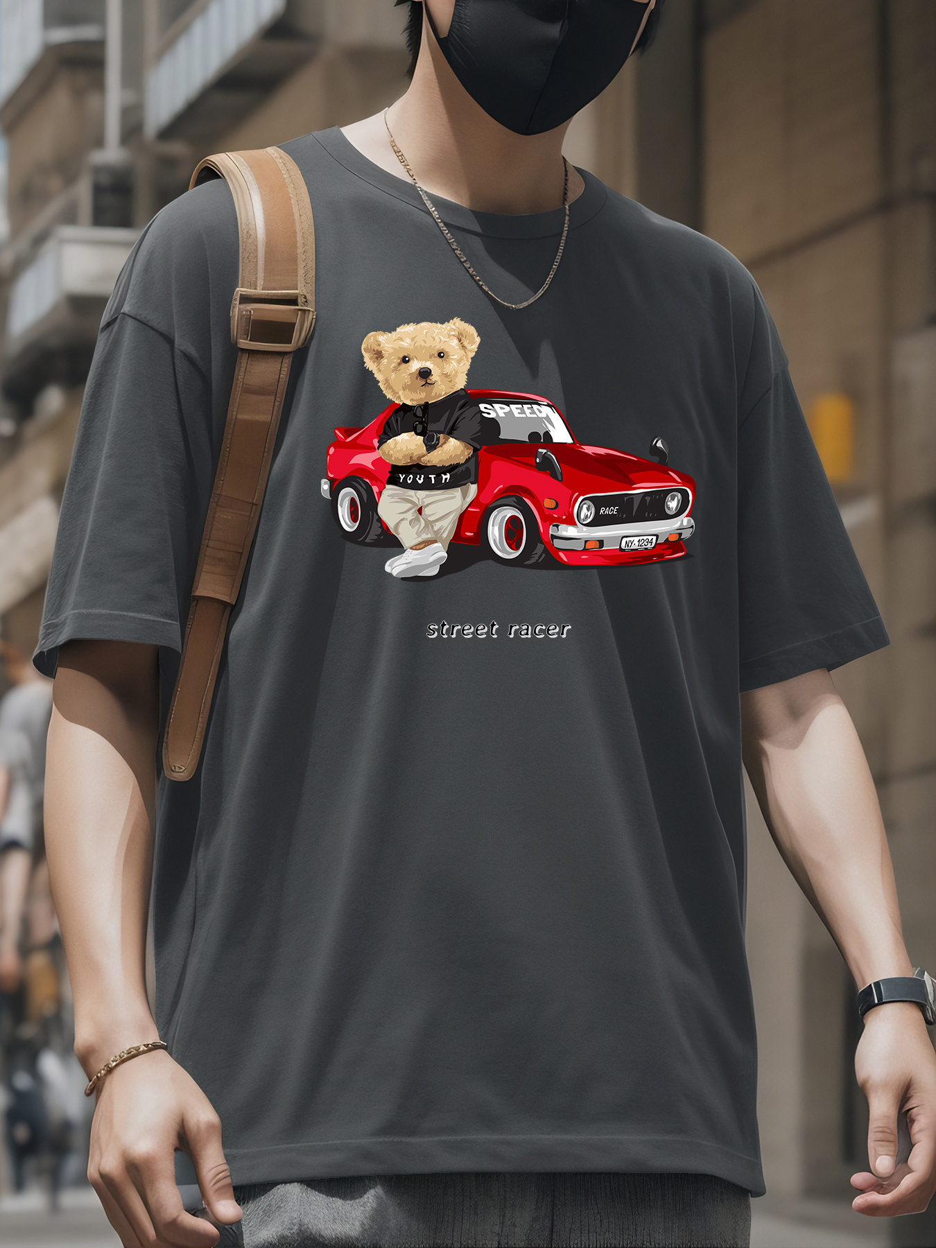 Supreme Men's Logo Bear Print T-Shirt