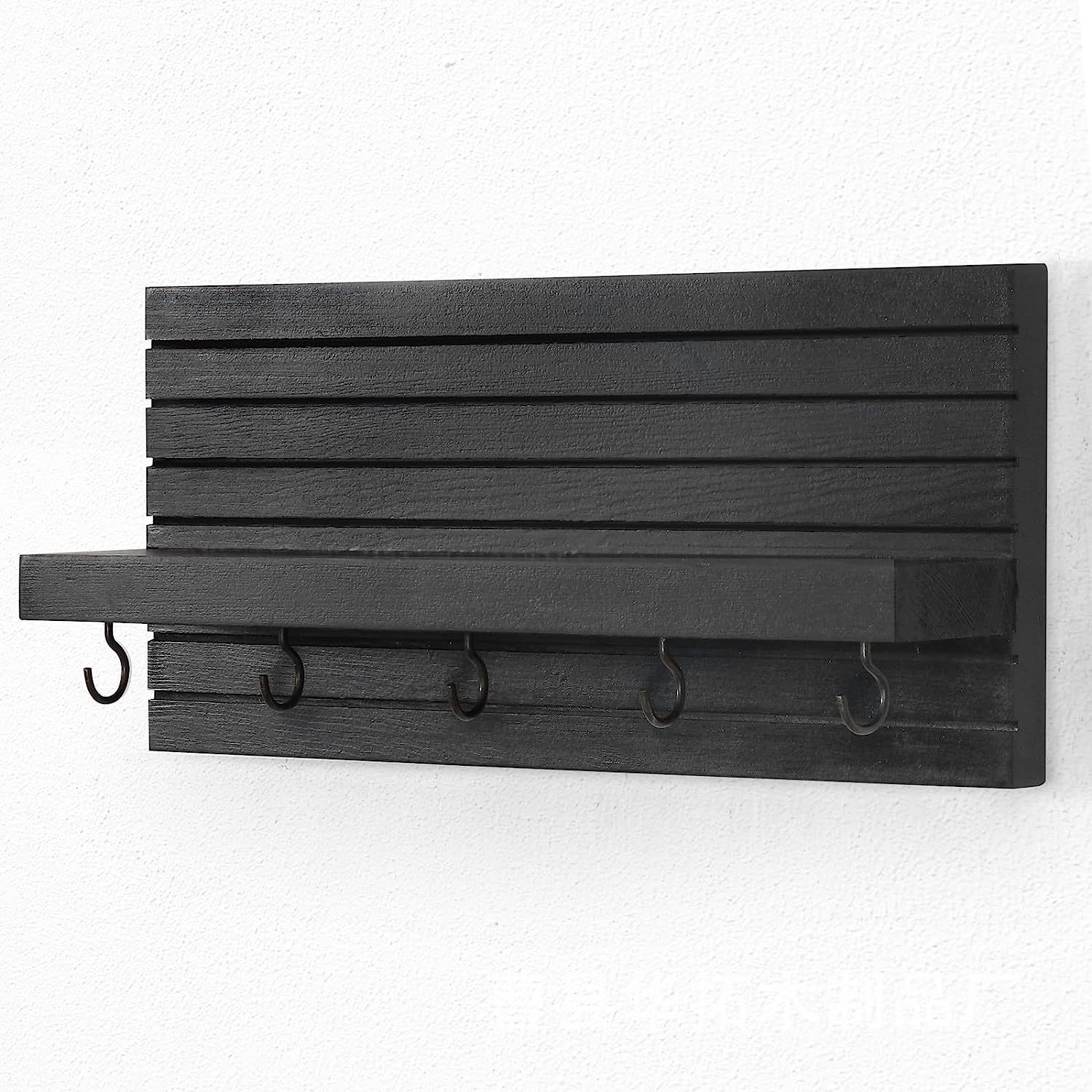 Llavero para pared, soporte decorativo para llaves y correo con estante  tiene ganchos grandes para llaves para bolsos, abrigos, paraguas, colgador  de