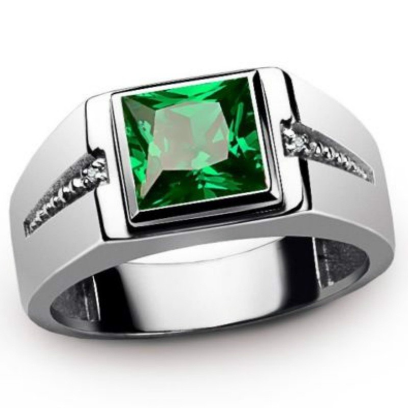 

Elegant Promise Ring Silver Plated Inlaid Square Zirconia Green Or Red Make Your Call Engagement Wedding Ring Just Pick A Suitable Size