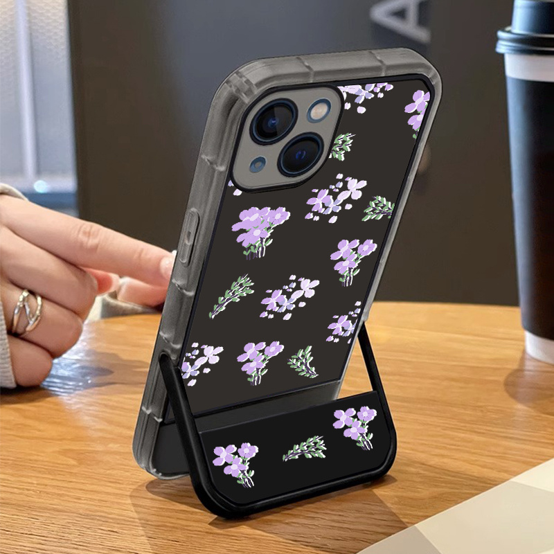 Compatible With Iphone 12 Case With Cute Purple Flower Floral