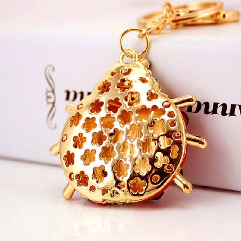 Keychain Keyring Charm Pendant, Ladybug Car Key Chains Cute Purse Charm  Metal Bling Key Ring for Women Girls