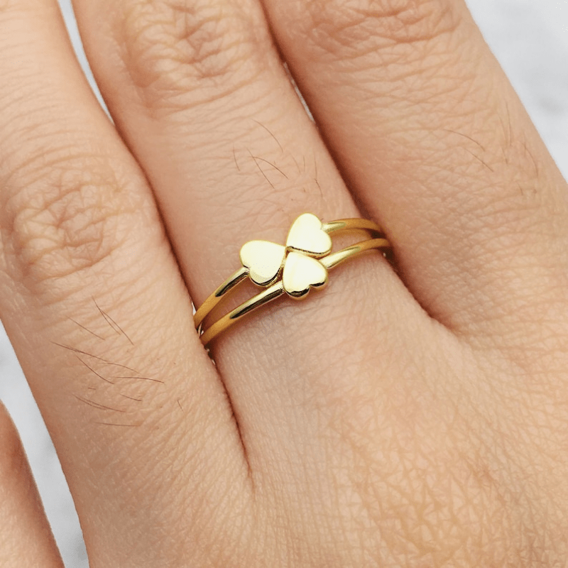 Romantic Heart Ring in Solid Gold 18K Yellow