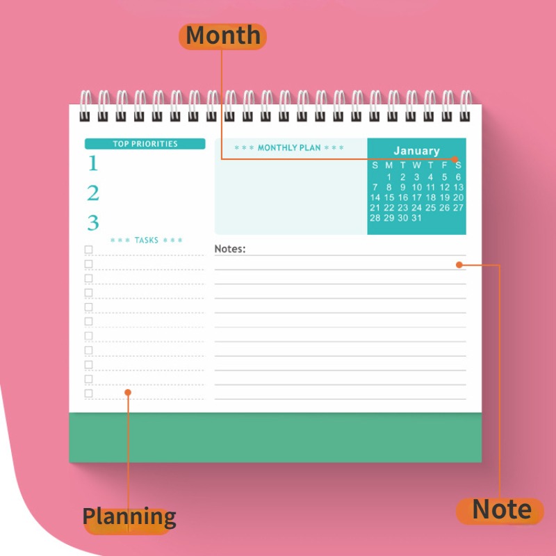 Planner 2024 Weekly Monthly Calendar Spiral12 Months From - Temu