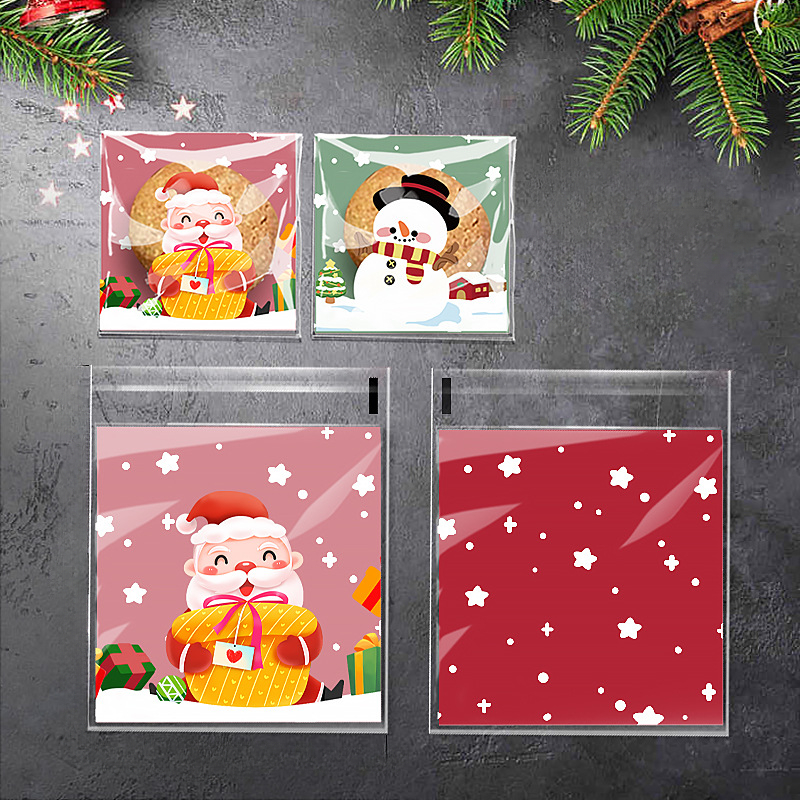 Christmas Old Man Tree Snowflake Candy Ziplock Sticky Bag - Temu