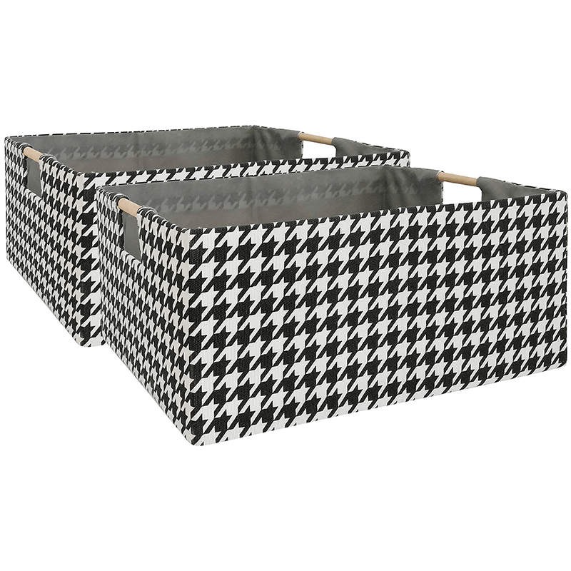 Fabric Foldable Storage Basket With Handles Portable Storage - Temu