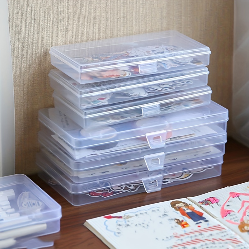Scrapbook Sticker Storage Box Plastic Transparent Storage - Temu