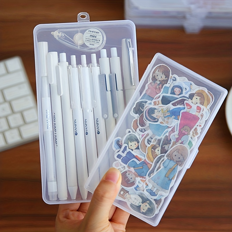 15 Cells Washi Tape Box Stickers Storage Box Transparent Plastic Box  Accessories Scrapbook Necessary Stationery Box Office Supplies