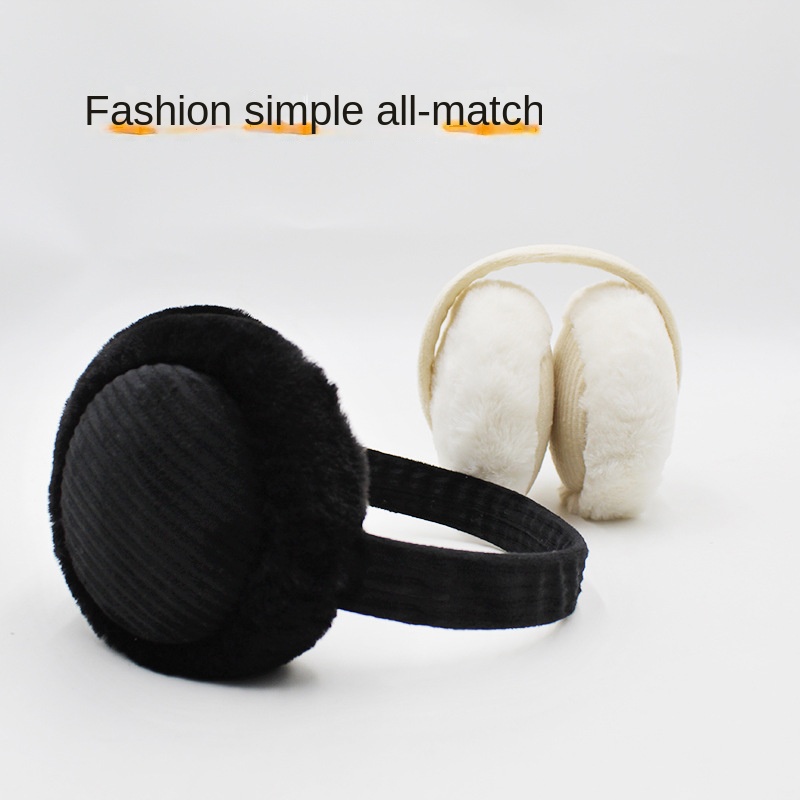 Black White Foldable Earmuffs Unisex Winter Warm Thick Plush - Temu Canada