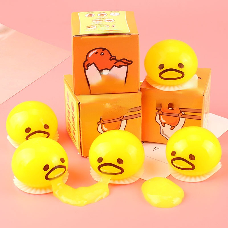 1 Pc Squishy Puking Egg Yolk Stress Ball With Yellow Goop Relieve Stress  Toy Funny Squeeze Tricky AntiStress Disgusting Egg Toy