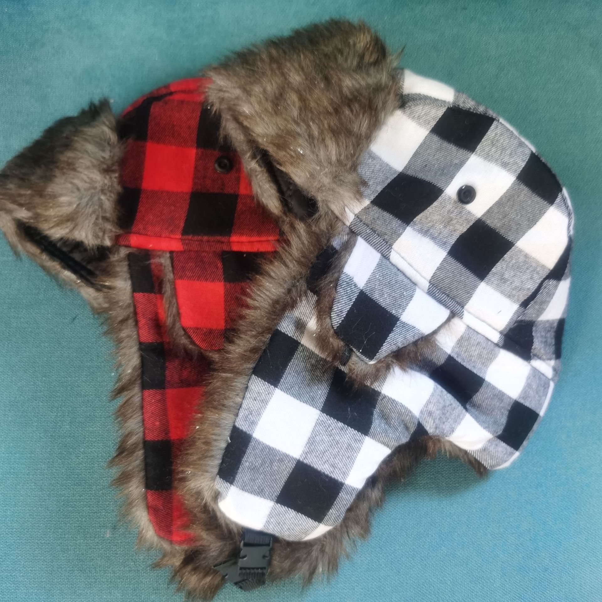 Classic Plaid Thick Bomber Hat Winter Warm Cycling Trapper - Temu Canada