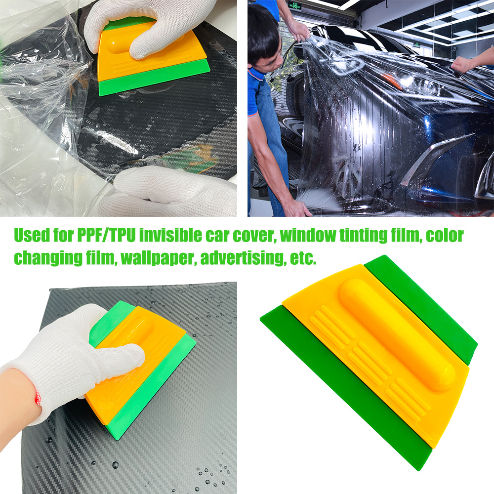 FOSHIO Handle Rubber Scraper Glass Window Car Cleaning Tool Vinyl Tint