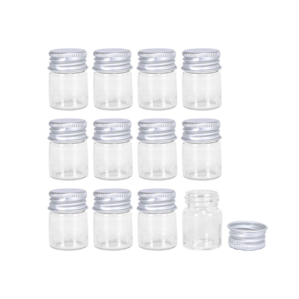 Small Glass Bottle Storage Jar Lids Tiny Glass Jars Mini - Temu