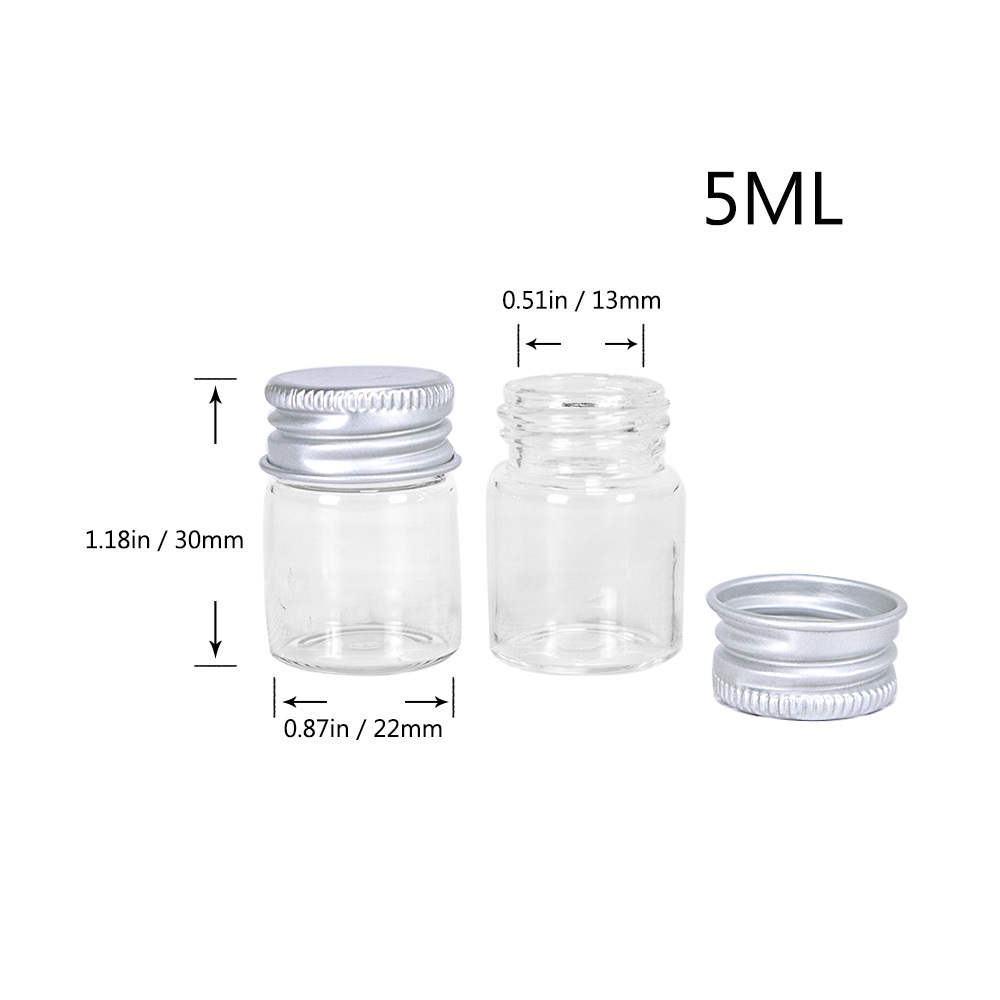 Glass Bottles With Aluminium Lids, Small Mini Glass Jars, Empty