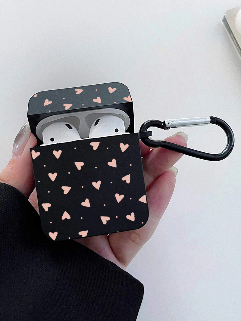 Black Rhinestone& Heart Graphic Pattern Headphone Clear Case For Airpods1/2,  Airpods3, Pro, Pro (2nd Generation), Gift For Birthday, Girlfriend,  Boyfriend, Friend Or Yourself, Transparent Anti-fall Silicon - Temu Denmark