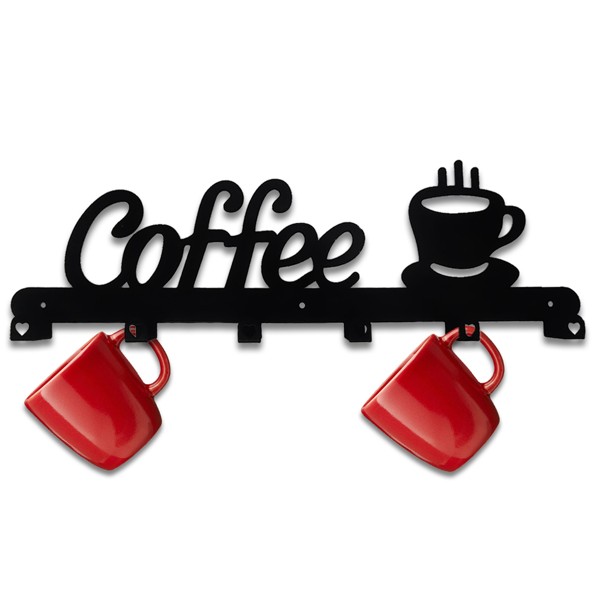 Home Art Coffee Mug Holder With 6 Hooks Metal Hanging Coffee - Temu